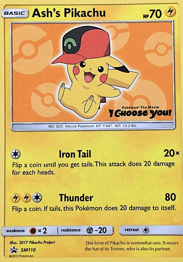 Ash's Pikachu, carta SM110 de SM Black Star Promos