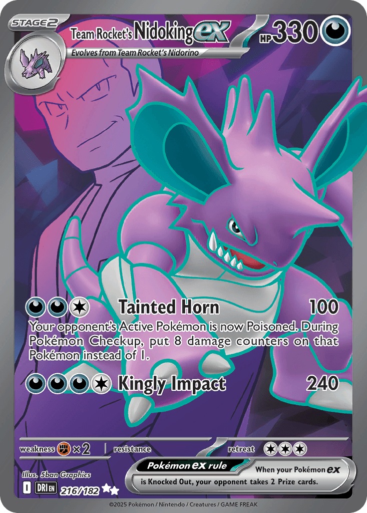 Team Rocket's Nidoking ex, carta 216 de Destined Rivals