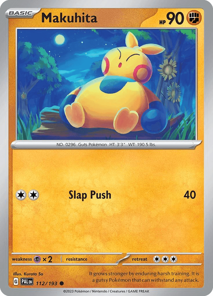 Makuhita, carta 112 de Paldea Evolved