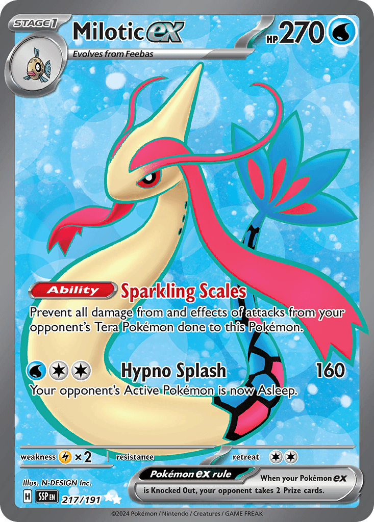 Milotic ex, carta 217 de Surging Sparks