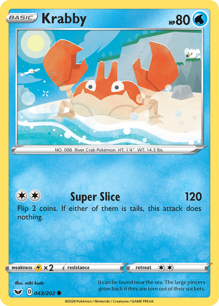 Krabby, carta 43 de Sword & Shield