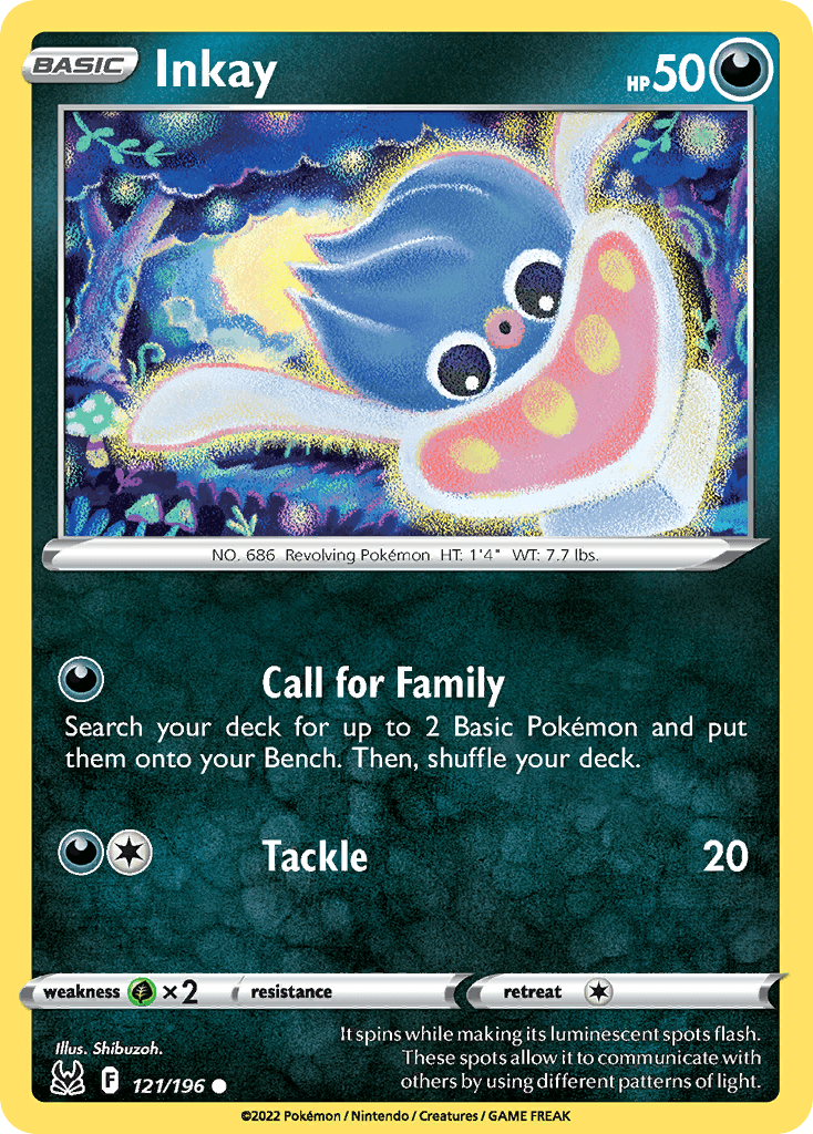 Inkay, carta 121 de Lost Origin