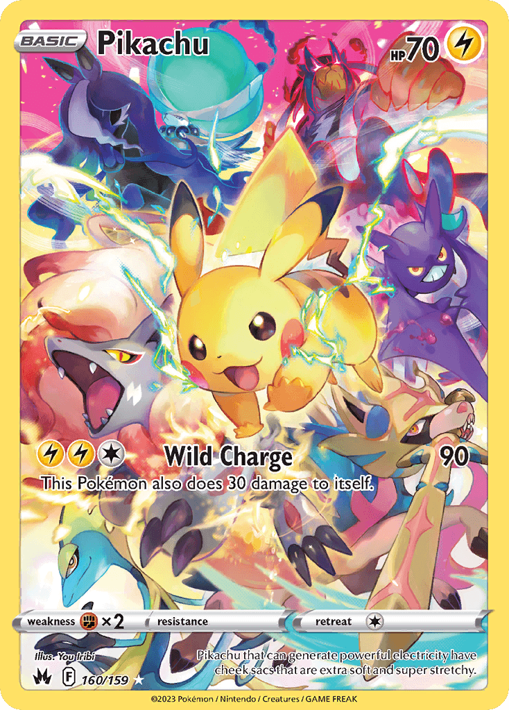 Pikachu, carta 160 de Crown Zenith