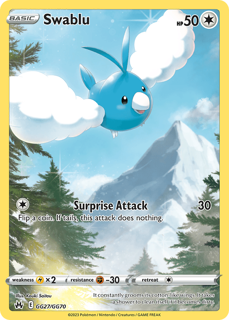 Swablu, carta GG27 de Crown Zenith Galarian Gallery