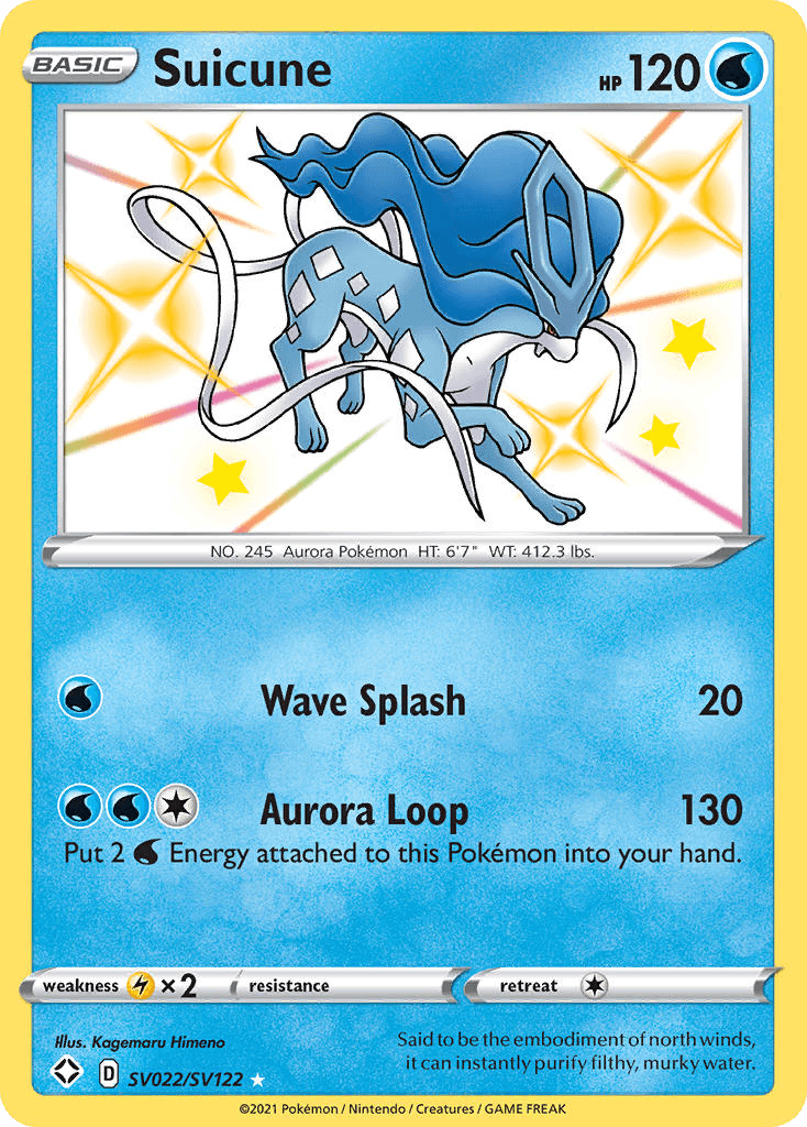 Suicune, carta SV022 de Shining Fates Shiny Vault