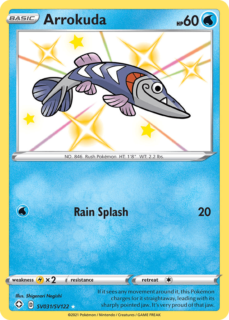 Arrokuda, carta SV031 de Shining Fates Shiny Vault