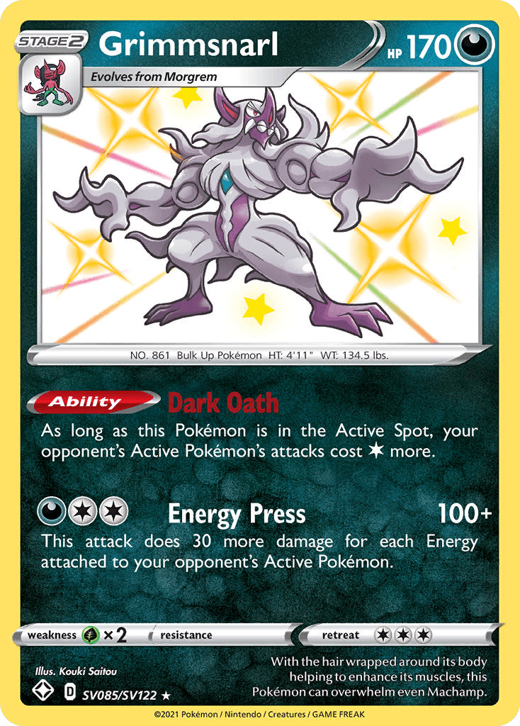 Grimmsnarl, carta SV085 de Shining Fates Shiny Vault
