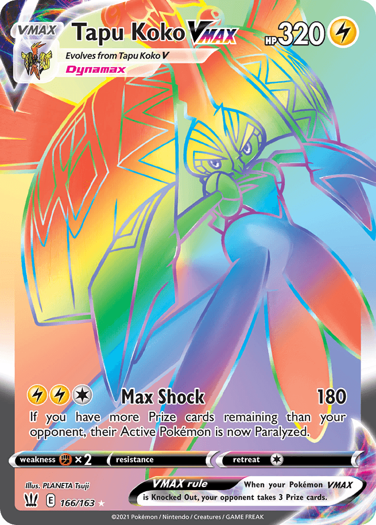 Tapu Koko VMAX, carta 166 de Battle Styles
