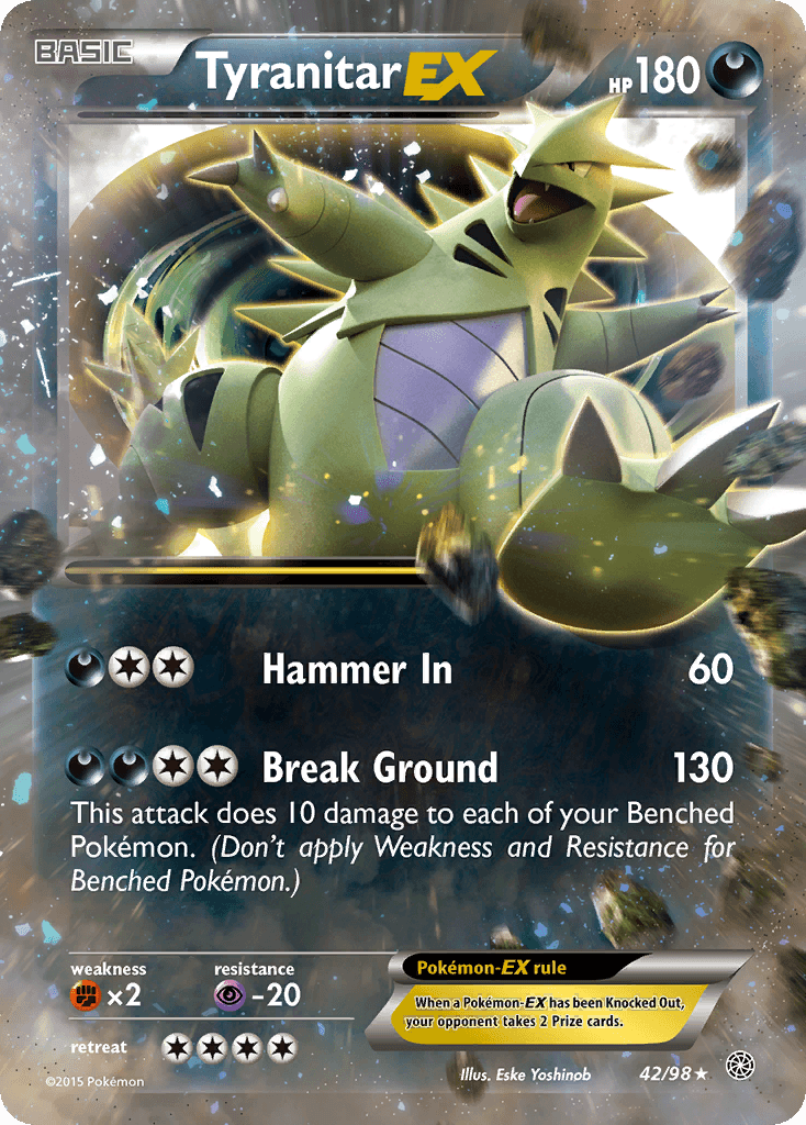 Tyranitar EX, carta 42 de Ancient Origins